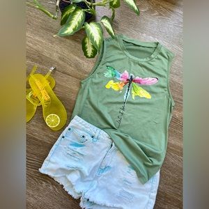 NEW Dragonfly print Tank top